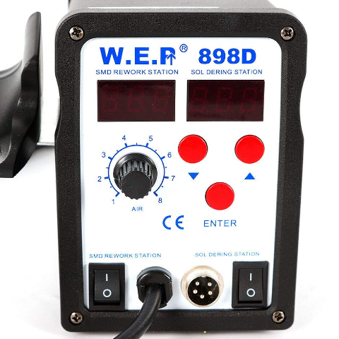 Lötstation – 898D Lötkolben Station Heißluftpistole 700 W Solder Welder Rework Station