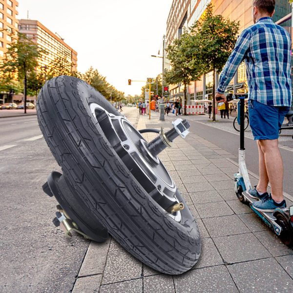 10 Zoll Antriebsradmotor, Elektroroller Motor Nabenmotor 36V 350W, für 10-Zoll-Trommelbremsnabenmotor, für Elektrofahrrad, , Scooter