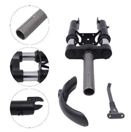 Elektroroller Federung Vorderradgabel Kit Roller Gabel Vorne + Stoßdämpfer + Ständer + Schlammschutzset für M365 / PRO Pro2