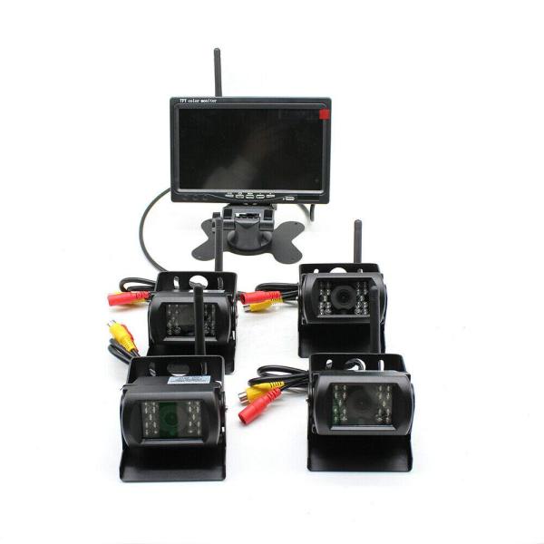 4+ 7 Zoll Drahtloser Monitor 15M Nachtsichtweit Auto Monitor Rückansicht Set Nachtsicht Kamera