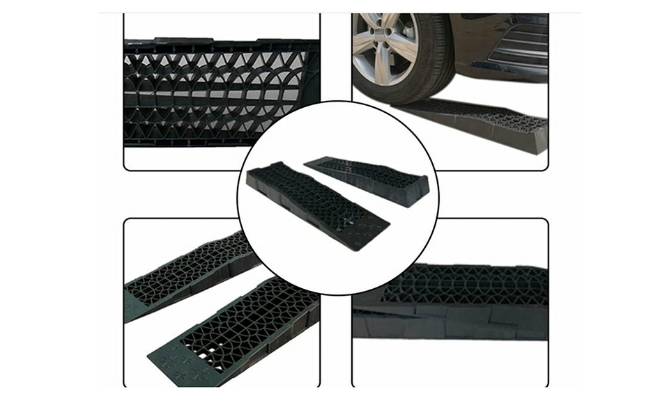 2 Stück 3000KG Auffahrrampen PKW Plastik Hochfestem Kunststoff Rampen