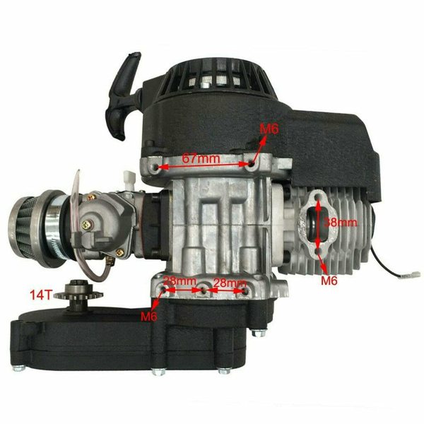 49CC 2-Takt-Motor-Fahrrad-Umrüstsatz Start Engine Motor Kit für Pocket Mini Dirt Bike Scooter