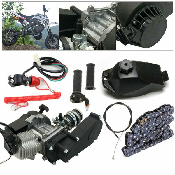 49CC 2-Takt-Motor-Fahrrad-Umrüstsatz Start Engine Motor Kit für Pocket Mini Dirt Bike Scooter