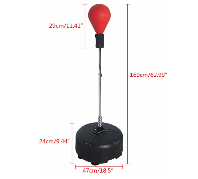 120-160cm Erwachsene Boxsack Sport Boxball Verstellbares Boxreaktionsziel Rot