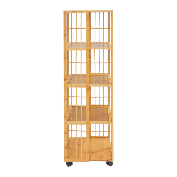 Drehbares Bücherregal, 5-stufiges mobiles Bücherregal, Bücherregal mit offenem Designregal