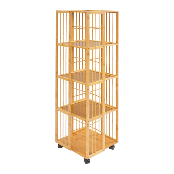 Drehbares Bücherregal, 5-stufiges mobiles Bücherregal, Bücherregal mit offenem Designregal