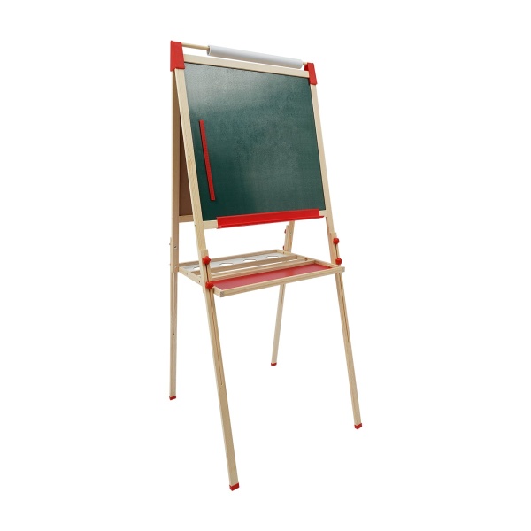 Doppelseitiges Whiteboard und Tafel, Kindertafel mit Zahlen und weiterem Zubehör, höhenverstellbare Staffelei für Kinder