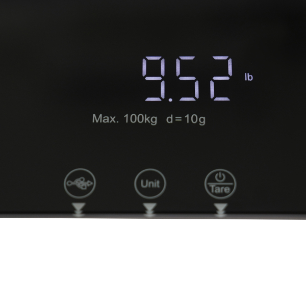 Elektronische Waage mit Waage (100 kg) – schwarz Elektronische Waage mit Waage (100 kg) – schwarz