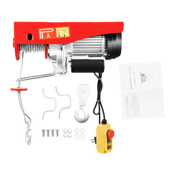 Elektrische Seilwinde 220V – 500/1000 Kg Zugkraft, 1600W Kupfermotor, Fernbedienung, 12 M Drahtseil, Für Werkstatt & Garage