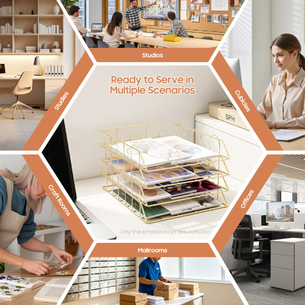 CNCEST 4 Schreibtisch Organizer A4 Ablage Briefablage Stapelbare