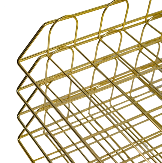 4 Schreibtisch Organizer,A4 Ablage Briefablage Stapelbare ,Metall Büro Aufbewahrungskiste