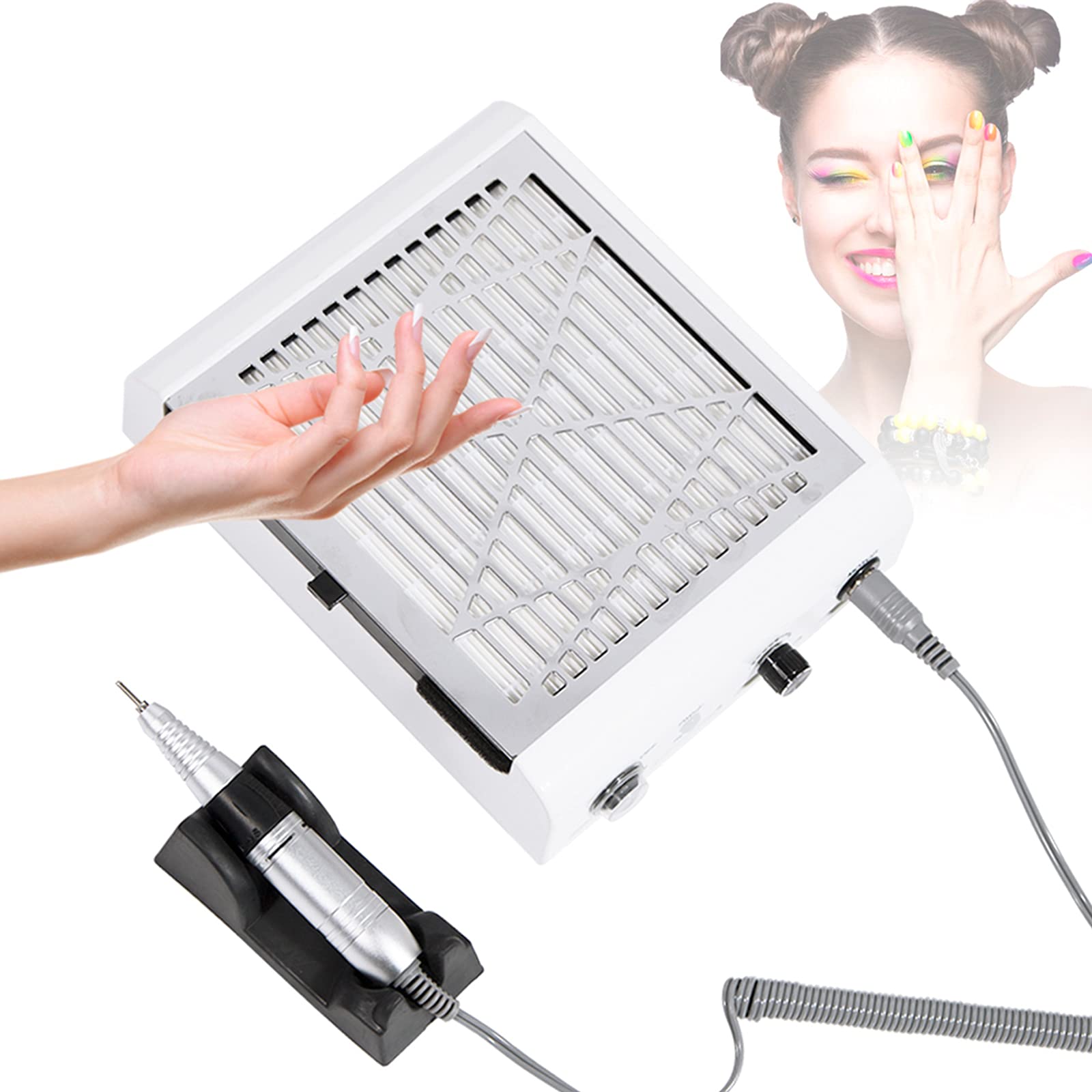 Professioneller 4-in-1 Nagelfräser Mit Staubsauger & LED – Elektrische Nagelfeile Für Gelnägel, 30.000 U/min