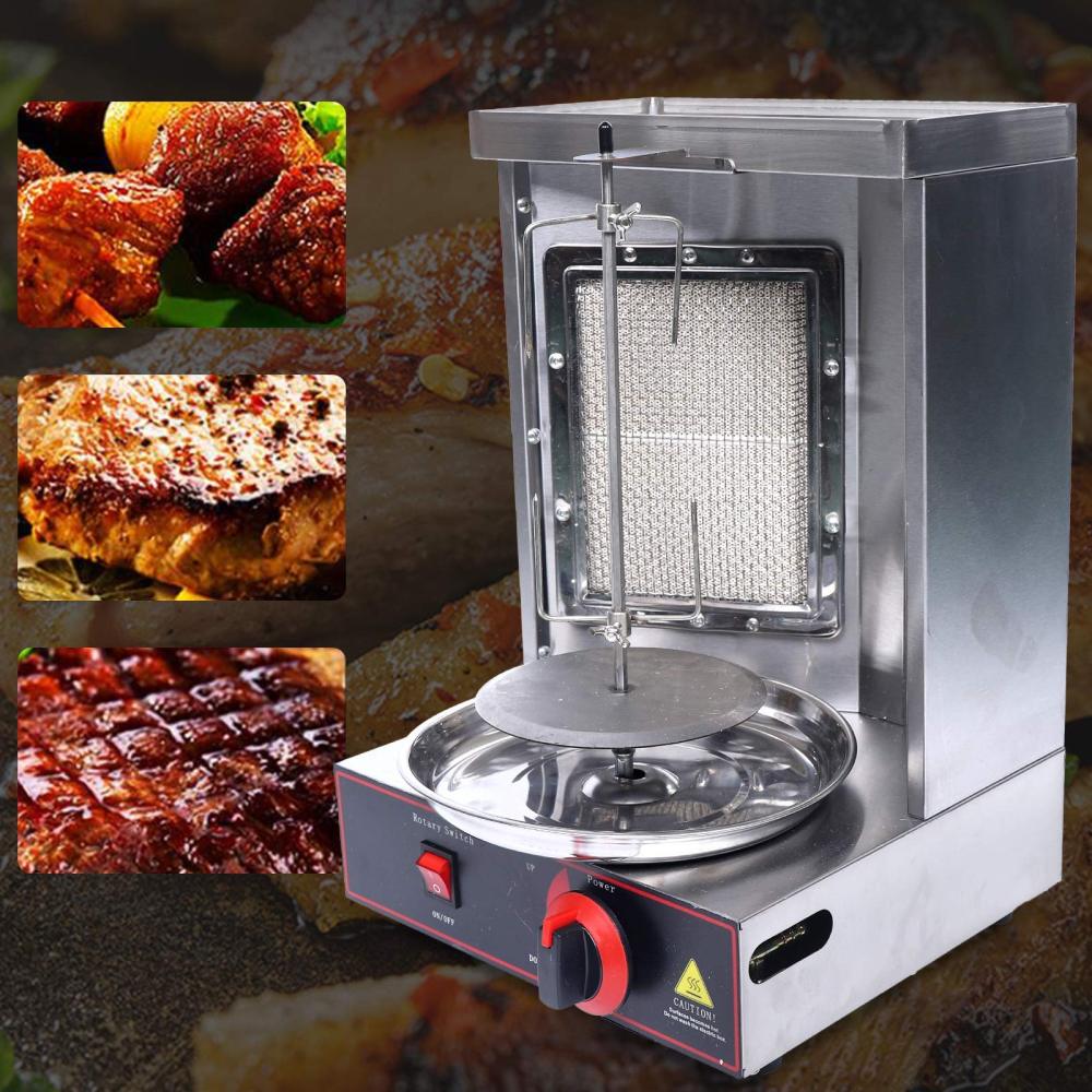 Vertes Dönergrill Gyrosgrill – Elektrischer Vertikalgrill 4800W, 2 Keramik-Heizzonen, 50-300°C Stufenlos, Edelstahl 430, 230V