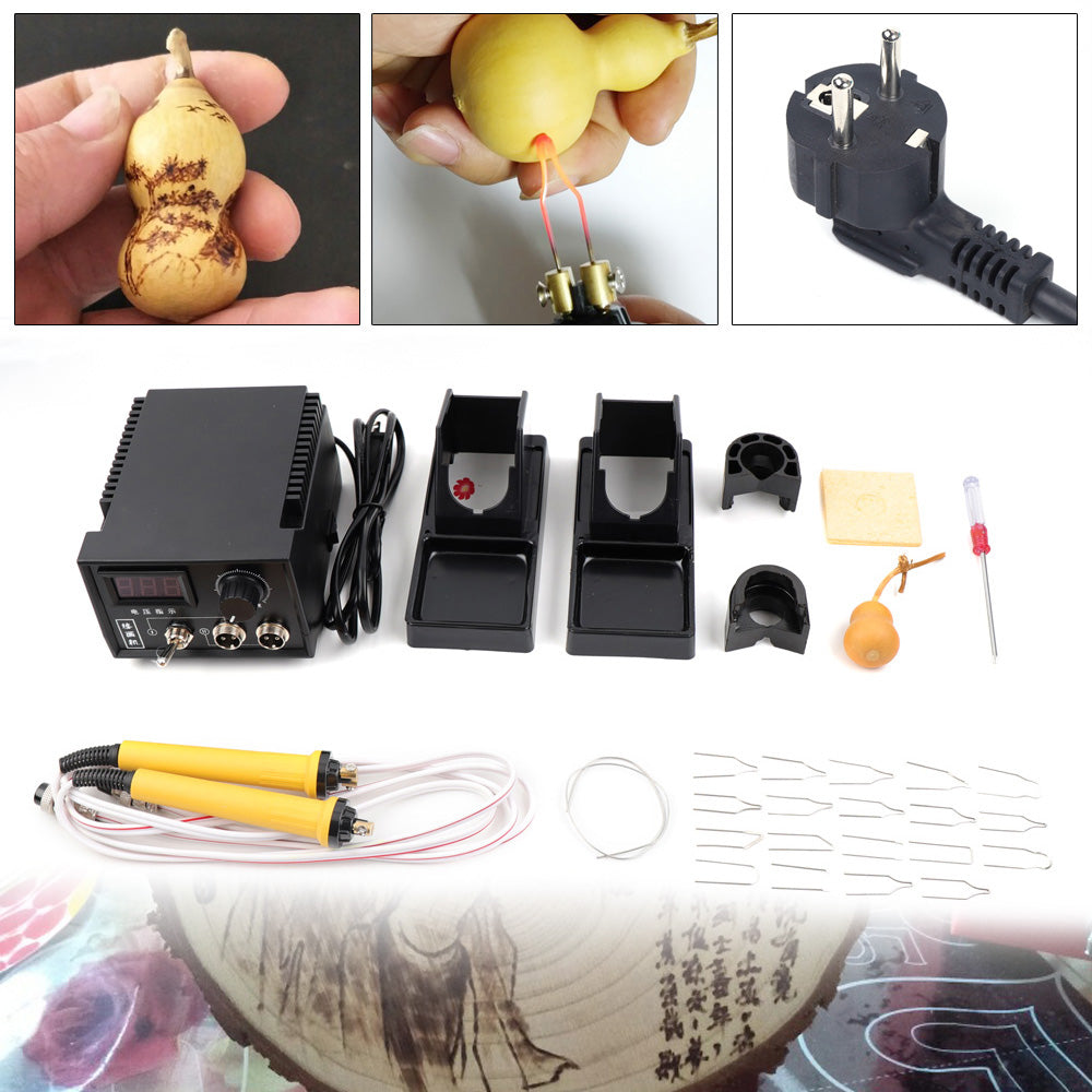 60W Lötkolben Brandmalkolben Brandmalerei Maschine Satz Für Holzwerk