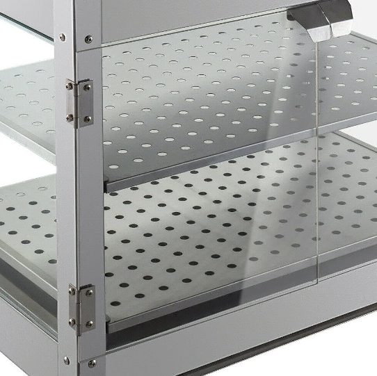 30-85°C Warmhaltevitrine mit Beleuchtung 800W Speisenwärmer Heißetheke Wärmebehälter