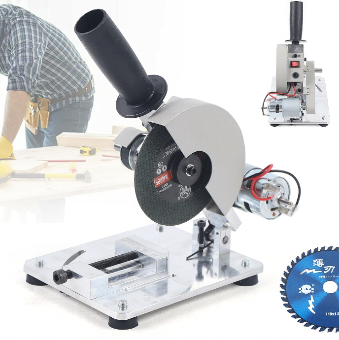 Mini-Tischkreissäge Manuell Trennsäge mit 7-Gang-Netzteilwinkel und höhenverstellbarem Geräuscharm