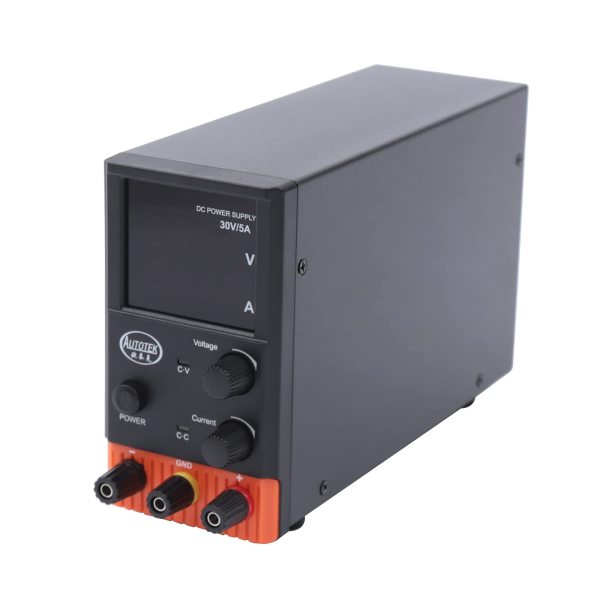 Labornetzgerät 220V 5A DC Regelbar Labornetzgerät, Labornetzteil mit 4-stelliger LED-Anzeige, EU-Netzkabel