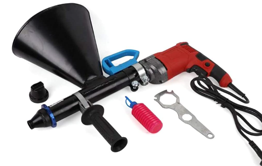 700W Elektro Edelstahlkörper Mörtelspritze mit Öler 2 Düse Elektrisches Vergusswerkzeug Mörtelmörtel