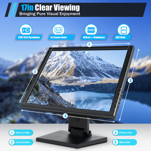 17 Zoll LCD USB Pos Kassenmonitor Touchscreen