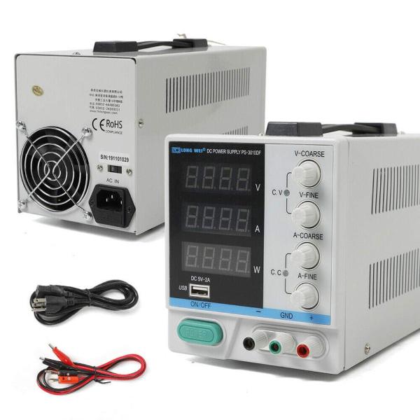 Labornetzgerät Trafo Regelbar Netzteil 0-30V 0-10A, LED-Digitalanzeige Netzgerät mit USB Schnittstelle, Fabrik, Wartung Stromversorgung