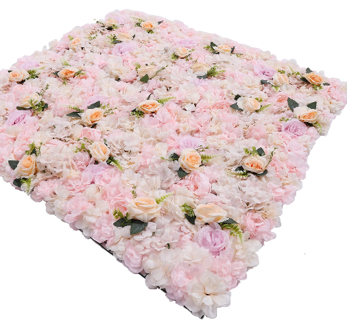 6 Stück Rosenwand Deko Blumenwand Kunstblumen 60x40cm, Realistisch Künstliche Blumen Rosa, Für Party Hochzeit Weihnachten Home Decoration