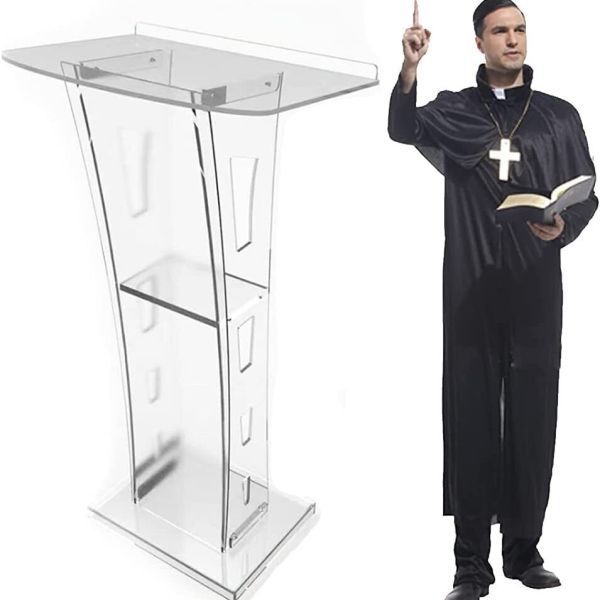 Acryl Podium Plexiglas Mobiles Stehpult aus Acryl Tragbares Rednerpult Kirche