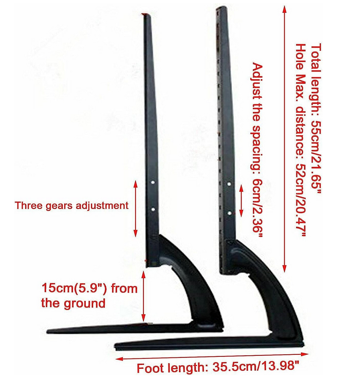 1 Paar TV Ständer für 32 bis 70 Zoll LCD LED Flach&Curved Fernseher Höhenverstellbar