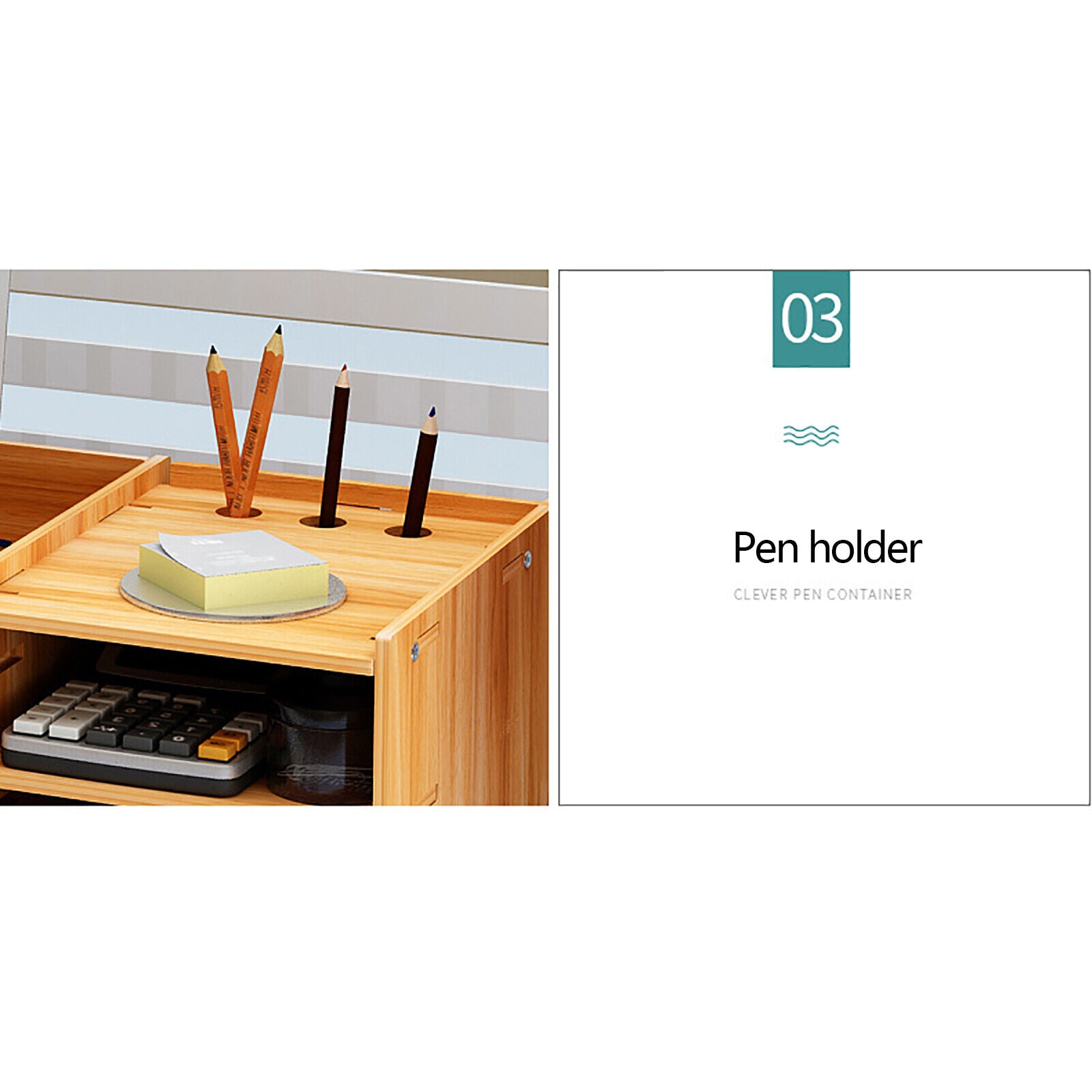 Holz-Schreibtisch-Organizer, Mobiler Computer-Halter Desktop-Speicher-Organizer