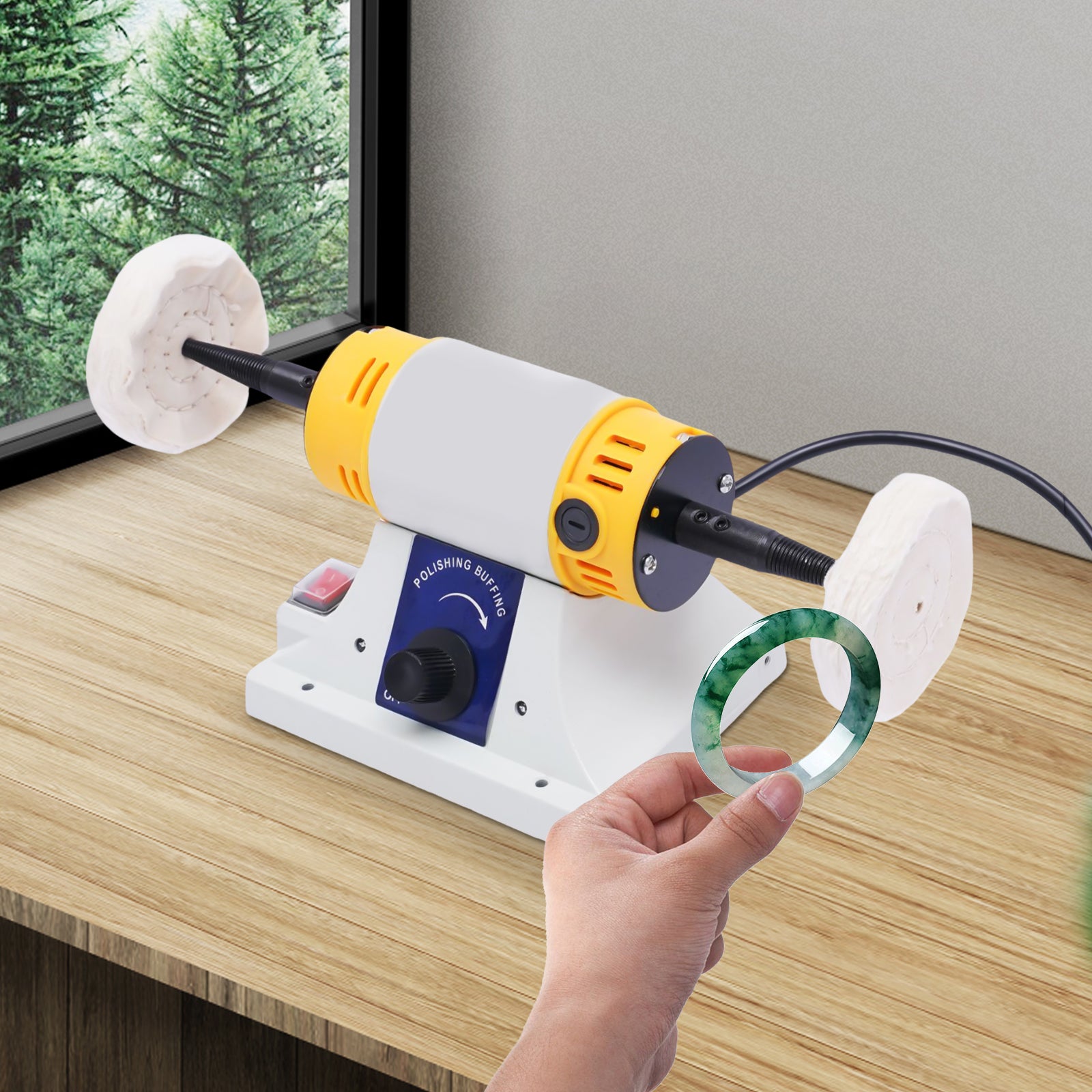 MiNi Doppelschleifmaschine Doppelschleifer Bench Grinder 200W, 800-10000RPM