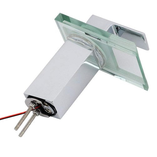 LED Glas Wasserfall Armatur Waschtischarmatur 3 x RGB Farbewechsel Beleuchtung