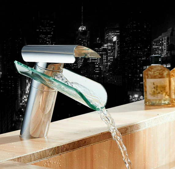 Wasserfall Waschtischarmatur Wasserhahn Armatur Mischbatterie Bad Wasserhahn