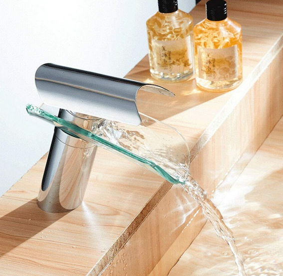 Wasserfall Waschtischarmatur Wasserhahn Armatur Mischbatterie Bad Wasserhahn