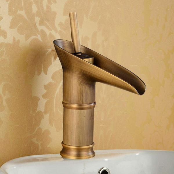 Messing Waschtischarmatur Wasserfall Retro Bad Einhebel Waschbecken
