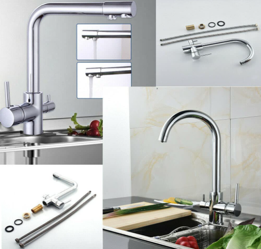 3 Wege Küche Wasserfilter Wasserhahn für Trinkwasserhahn Küchearmatur Armatur