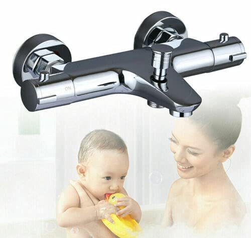 CNCEST Badewannenarmatur 38°C Sicherheitsschutz Thermostat Wannenarmatur Verdicktes PVD