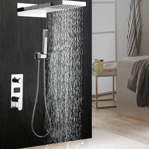 CNCEST Dusch Armatur Duschset Wandmontage Regendusche Brause Bad Duschsystem für Chrom G1/2