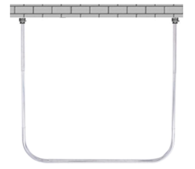 Duschvorhangstange U-Form Gebogene Bad-Vorhangstange für Bad, WC, Fenster, Balkon