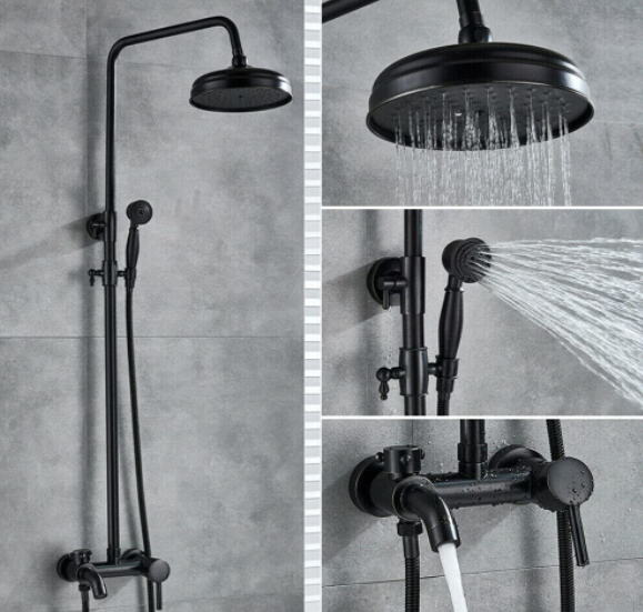 Duscharmatur Set Retro Duschsystem Regendusche Mit Duschkopf Handbrause Keramikventil