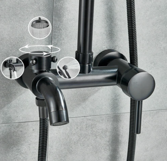 Duscharmatur Set Retro Duschsystem Regendusche Mit Duschkopf Handbrause Keramikventil