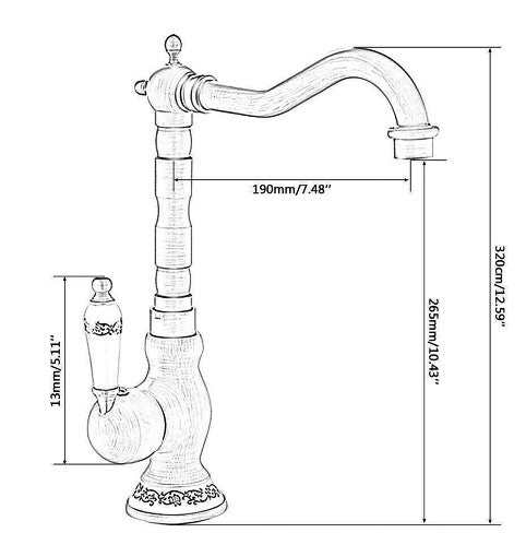 Retro Einhebel Wasserhahn Waschtischarmatur Mischbatterie Badarmatur Messing Armatur