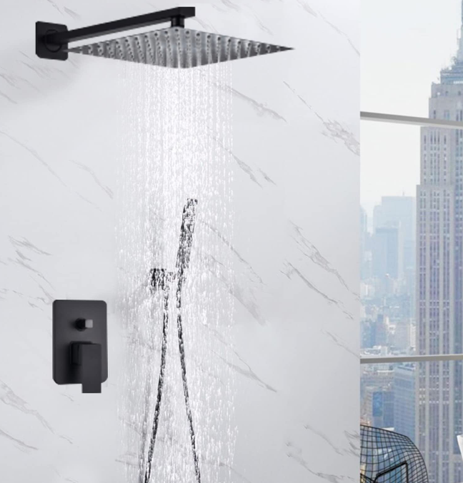 30cm Duscharmatur Wandhalterung Unterputz Moderne Duschsystem Regendusche Wasserfall Handbrause