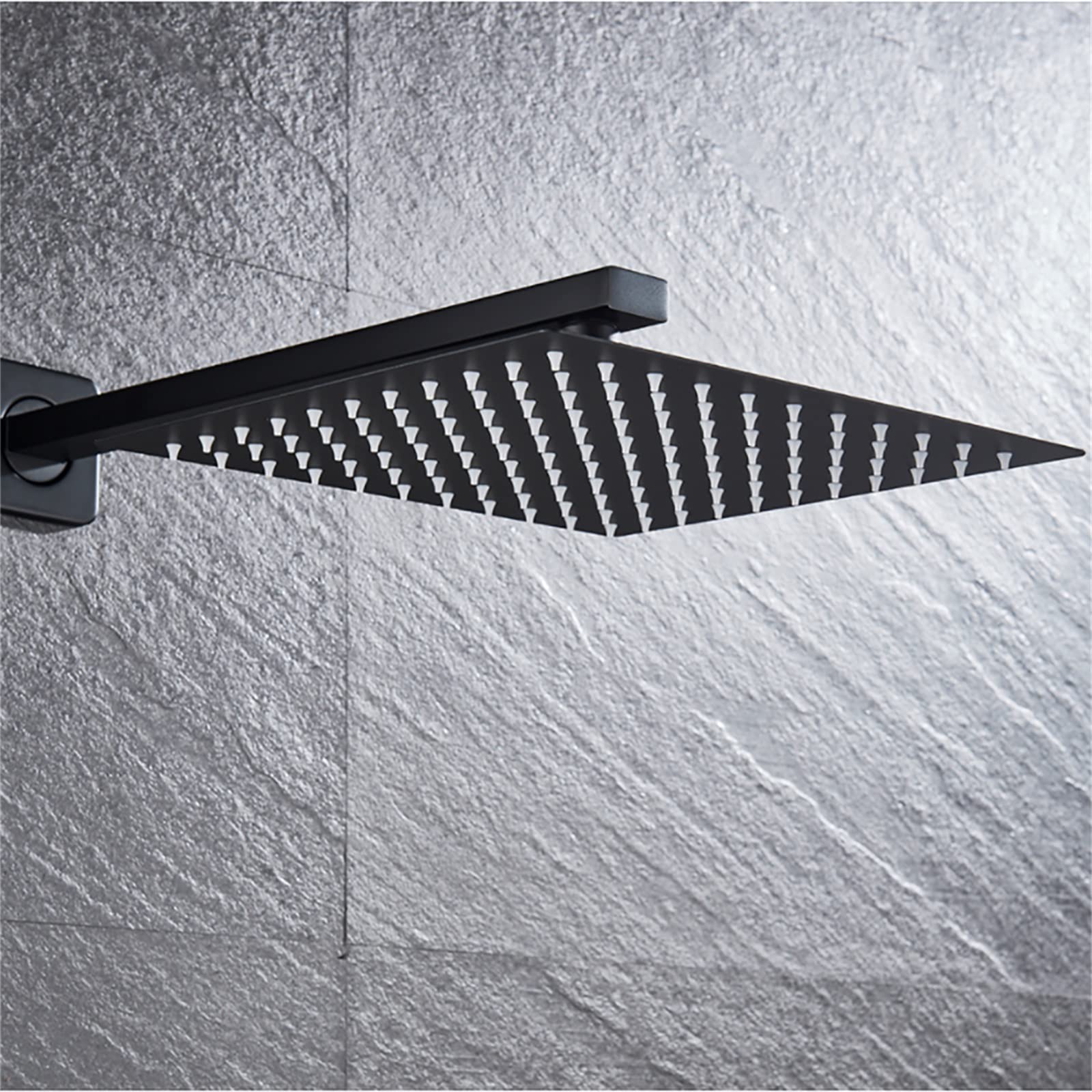 Cinwiny Duschsystem Mit Regendusche – 30,5 Cm, 3 Funktionen, Mattschwarz, Wandmontiert