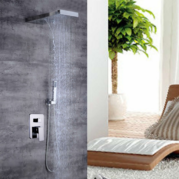 Duschsystem Unterputz Duschset mit 304 Edelstahl Kopfbrause und Handbrause, Inklusive Montagezubehör