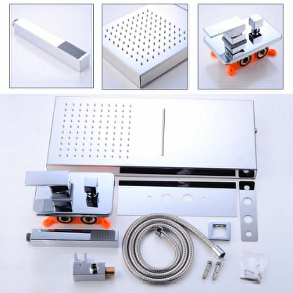 Duschsystem Unterputz Duschset mit 304 Edelstahl Kopfbrause und Handbrause, Inklusive Montagezubehör