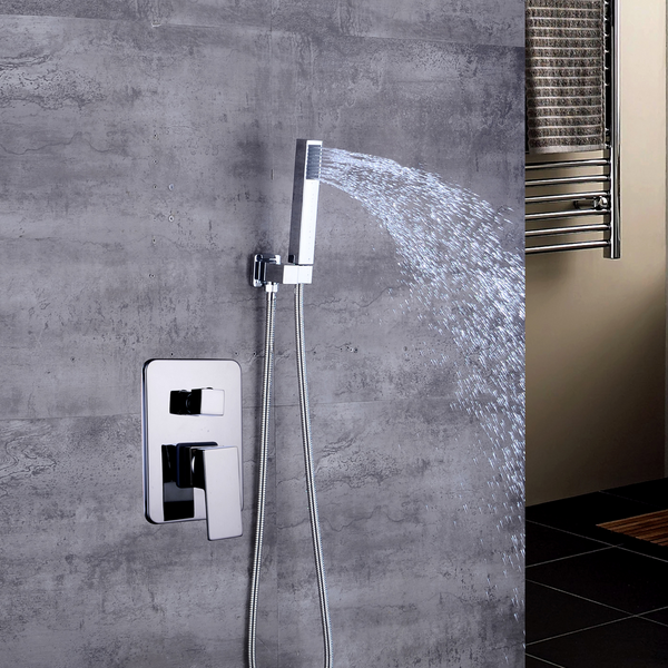 Duschsystem Unterputz Duschset mit 304 Edelstahl Kopfbrause und Handbrause, Inklusive Montagezubehör