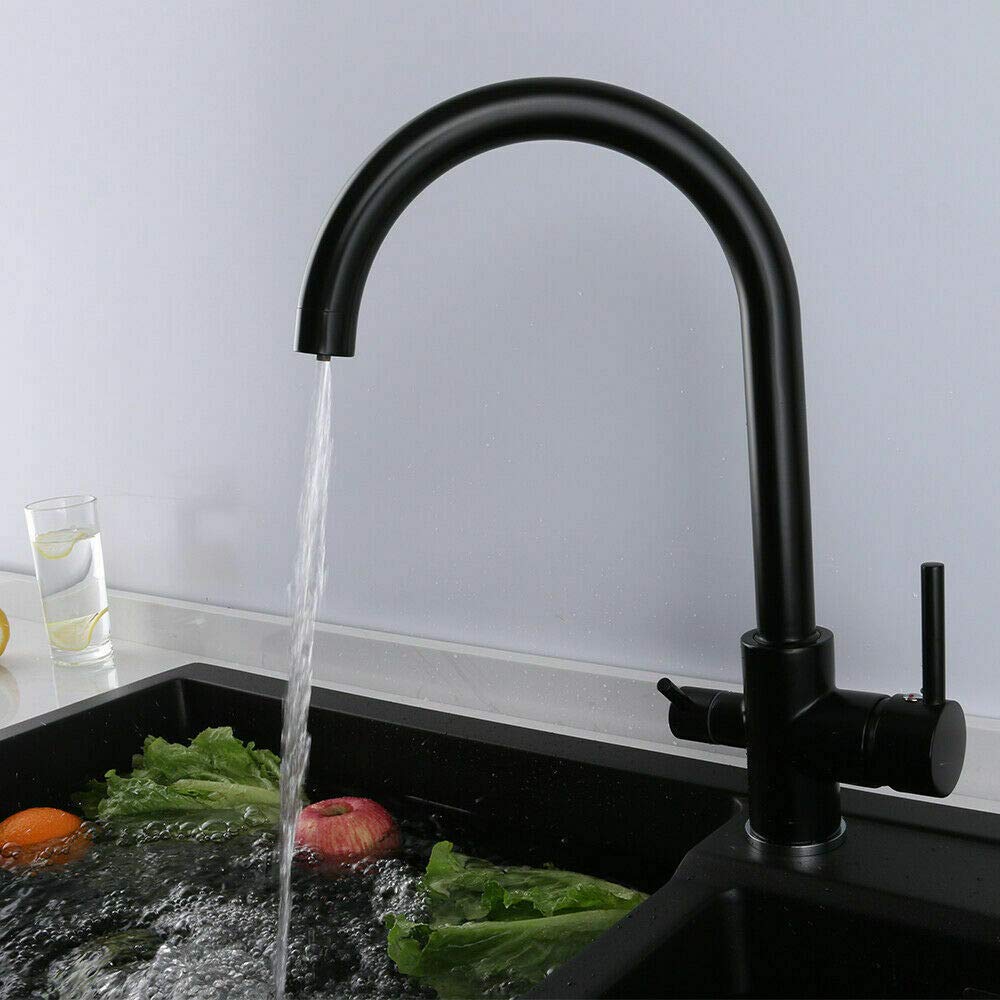 3-Wege Küchenarmatur Weiß - 360° Drehbar, Keramischer Ventilkern, Einfach Zu Installieren - Perfekt Für Küche & Spüle