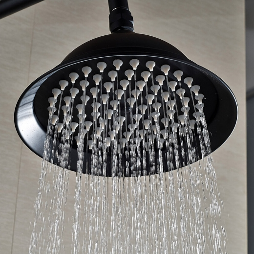 8" Retro Schwarz Duschsystem, 3 in 1 Dusche Duschset Duscharmatur