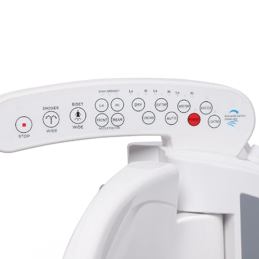 Elektrisch Bidet Sitz Smart Dusch WC-Sitze mit Düse Toilettensitz Gewärmter Sitz Toilettendeckel Bidet Aufsatz Weiß