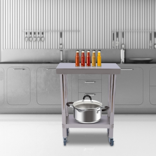 2 Etagen Edelstahltisch Arbeitstisch Edelstahl Catering Arbeitstisch Lebensmittelzubereitung Tisch Kommerzieller