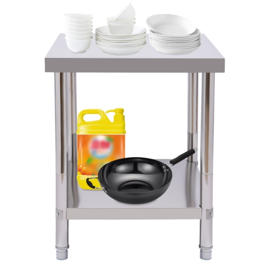 Edelstahl Arbeitstisch 60x45x80cm Küchentisch mit extra großer unteren Ablagefläche